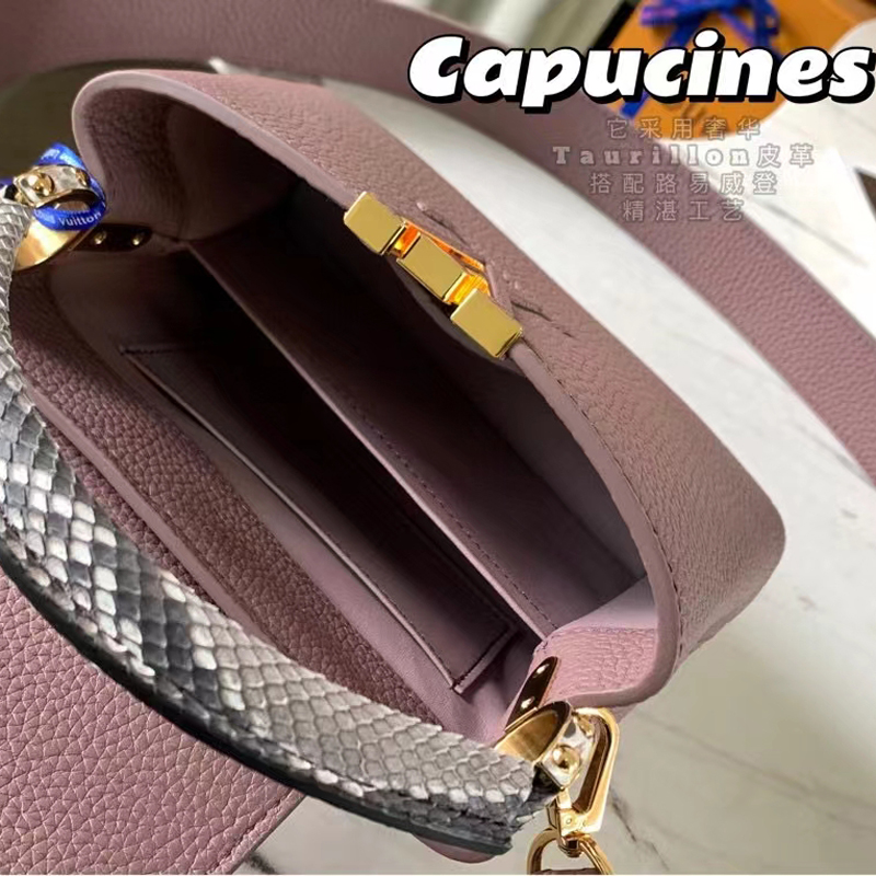 Louis Vuitton CAPUCINES MINI Taurillon Leather Bag N80041 Taupe Gray